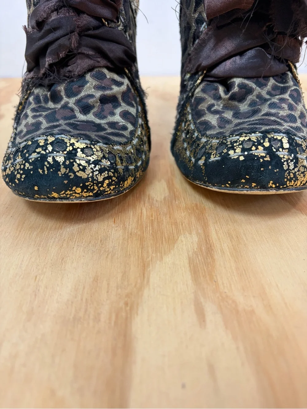 Irregular Choice Abigail's Party Retro Heels Leopard and Gold